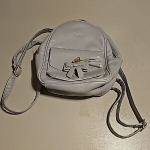 NWOT Ecosusi Gray Faux Leather Mini Backpack